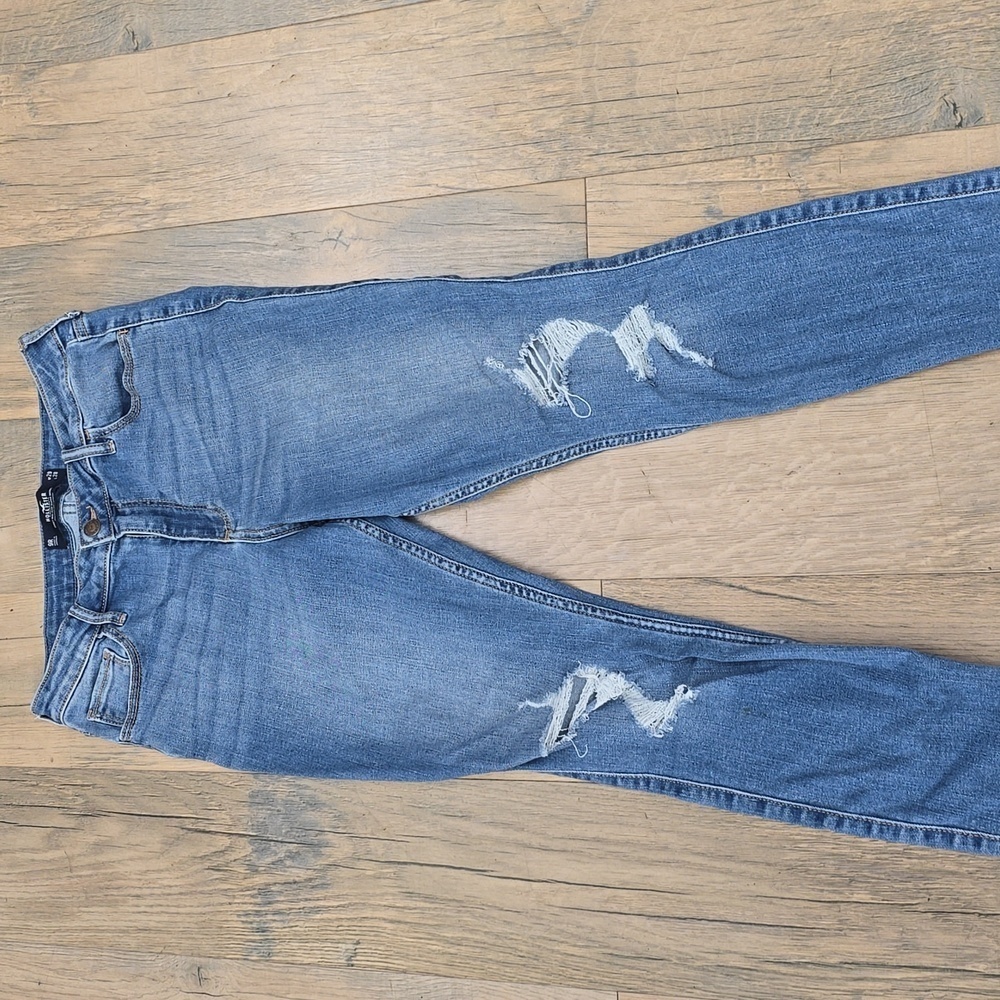 HOLLISTER | Curvy Mid-Rise Super Skinny | Denim Distressed Jeans | Size 9R (W29) - Picture 3 of 12